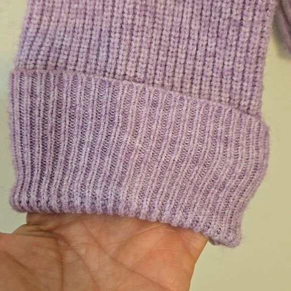 Sale! Anthropologie Moth Purple Tie Front V-Neck Sweater - Picture 4 of 10